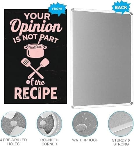 Carastora Funny Kitchen Wall Decor - Vintage Metal Tin Sign for Home Cooking Space, Humorous Plaque for Chef's Kitchen or Cafe, 8x12 Inch - Thumbnail 5