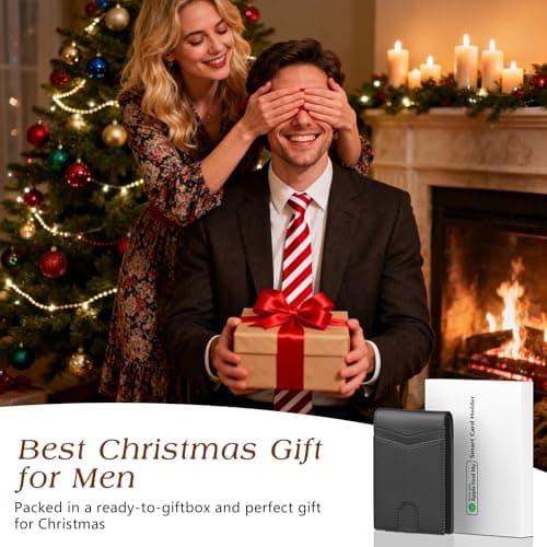 Auskang Smart Wallet For Men, Mens Gift, Works with Apple Find My, Minimalist Leather Wallet For Men, RFID Blocking, Credit Card Holder, Wallet with Smart Tracker, Wireless Charging (Small Grid) - Thumbnail 6