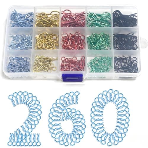 260pcs RC Body Clips Shell Clip R Pins Universal Stainless Steel Body Clips for 1/6 1/8 1/10 1/12 1/14 1/16 1/18 1/24 Traxxas Redcat HPI Tamiya HSP Exceed RC Car Parts Truck Buggy Shell Replacement - Image 1