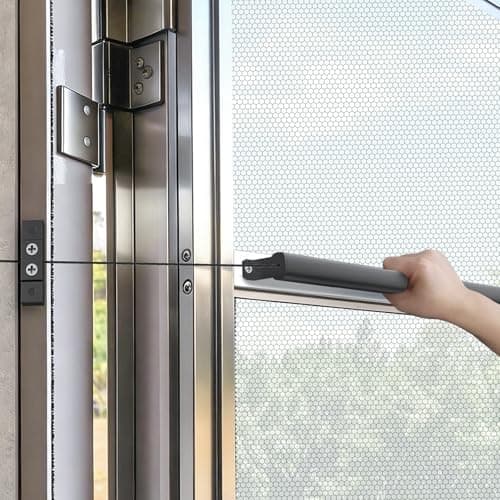 RVSNAIL 2-in-1 Aluminum RV Screen Door Handle Grab Bar with Automatic Closer, 16.5" Push Pull Bar, Adjustable Tension, Easy Install, Works with Most RV Camper Travel Trailer, Black - Image 1