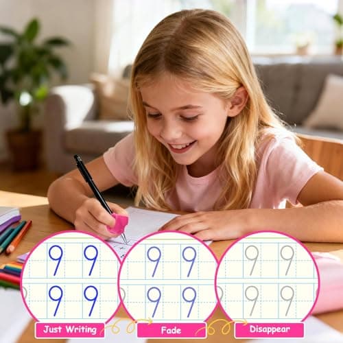 6 Pack Magic Grooved Writing Practice Books for Kids,Reusable Handwriting Practice with Pen,Pencil Grisp,Cute Seal and Learning Schedule ,Pecfect Tracing Copybook for Kindergarten Preschool Age 3-8 - Thumbnail 5