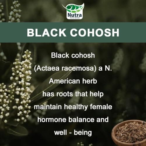 NutraNourish Black Cohosh Capsules,3000mg Strength,Black Cohosh Supplements for Women Menopause Hot Flashes,Non-GMO,60 Vegetarian Capsules - Thumbnail 4