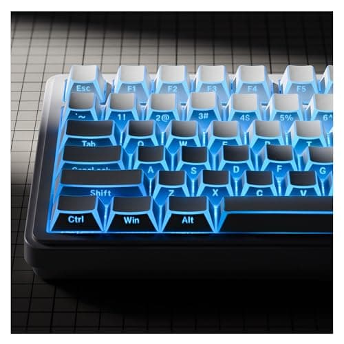 XVX White Shine Through Keycaps, PBT Keyboard Keycaps Cherry Profile, Custom Side Printed Keycap Sets Suitable for 60% 65% 75% 80% 100% Mechanical Keyboard - Image 1