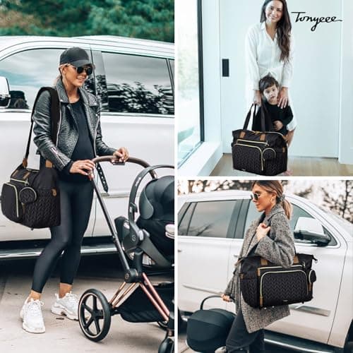 Tonyeee Diaper Bag Tote, Large Baby Hospital Bag for Labor Delivery Mom - Thumbnail 2