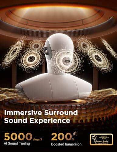 JOYROOM OE3 Open Ear Earbuds, Wireless Clip On Earbuds Headphones, Auto L-R Recognition, Omni Tap Control, Immersive Sound, Ultra-Light 4.9g Fit, Comfortable for Workouts and Daily Use, (Silver White) - Thumbnail 6