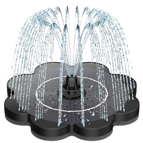 SZMP Solar Water Fountain with Flower Pattern No Battery,Faster Conversion Solar Bird Bath Fountains Glass Solar Panel,Solar Fountain for Bird Bath Garden Small Ponds Outdoor Décor - Image 1