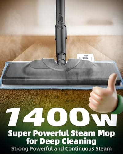 Steam Mop with Detachable Handheld Steam Cleaner for Home, 12-in-1 Multi Accessories, Quick 15s Heat, 221°F Floor Steamer & 320ml Water Tank, Powerful Steamer for Cleaning Floor, Carpet, Windows, Tile - Thumbnail 2