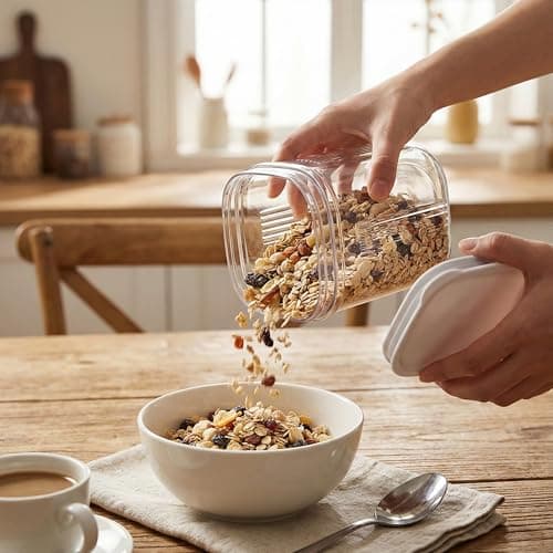 LavStow Airtight Food Storage Containers with Lids, 4 Pcs Set BPA Free Clear Kitchen Pantry Organization Canisters for Herbs, Coffee, Tea - Keeps Food Fresh & Dry (Transparent - 3pcs) - Thumbnail 4