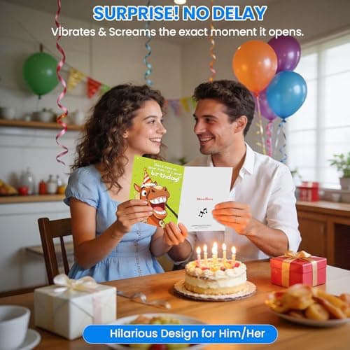 mountova Musical Birthday Card, Hilarious Horse Birthday Card with Sound & Motion - Funny Birthday Cards for Men, Women, Dad, Mom, Son, Husband, 5"x7" - Thumbnail 3
