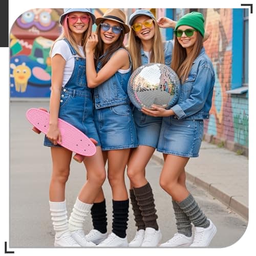 Jspupifip Women Ballet Leg Warmers, 4 Pairs 80s Cable Knit Long LegWarmers for Yoga Ballet Dance Figure Skating (Multicolor) - Thumbnail 4