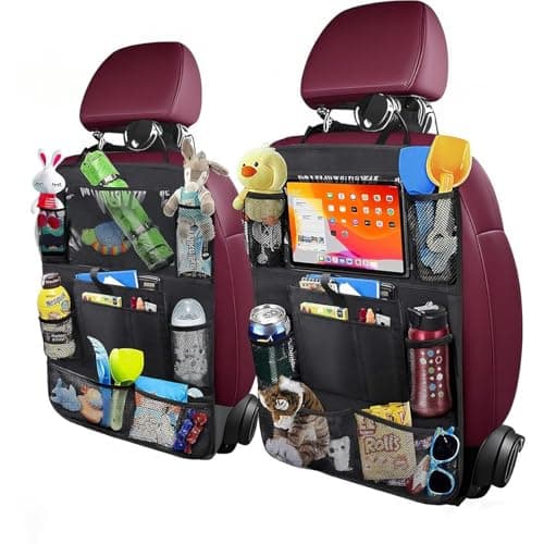 AYWVRBST Car Backseat Organizer, 9 Storage Pockets, Thickened 600D Polyester,Waterproof, Durable, Universal Fit for Sedan SUV, Truck, Minivan(2, Black) - Image 1