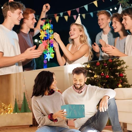 Valentines Day Gifts Solar Wind Chimes for Outside Garden, Handcrafted Capiz Shell Wind Chime Lights Outdoor Ocean/Beach Themed Gift for Mom Grandma Women Mother’s Day - Thumbnail 6