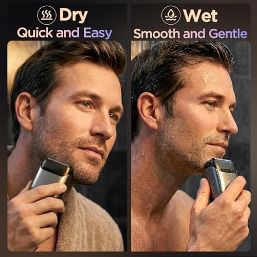 Yineel VT100 Electric Foil Shavers for Men, Pocket-Sized with Case, Mini Electric Razor for Close Face Shaver, 3 Floating Blades, IPX7 Waterproof & Travel-Friendly/Home Use, Gifts for Men - Thumbnail 5