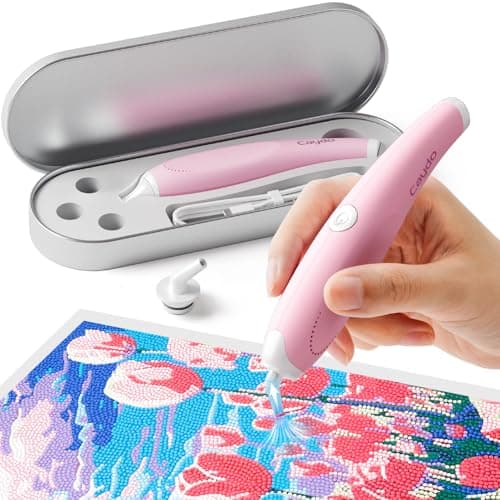 Caydo Cordless Electric Diamond Painting Pen, E-Painter for Diamond Painting - Diamond Art Pen with Vacuum Technology, Ergonomic Design & Storage Tray – No Wax, Patented (Pink) - Image 1