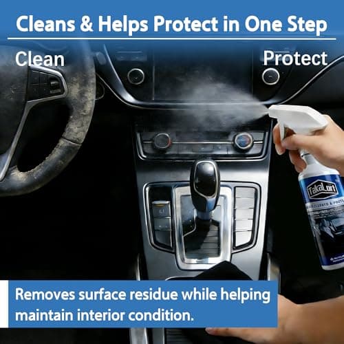 TAKALORT Car Interior Cleaner & Protectant, 32 Fl Oz Spray – Cleans & Helps Protect Dashboard, Leather, Vinyl & Plastic, Adjustable Spray Nozzle, Includes Towel & Magic Eraser Sponge (Pack of 2) - Thumbnail 2