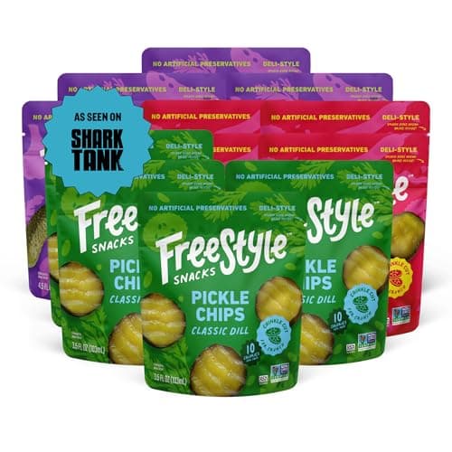 Freestyle Snacks Pickle Variety Snack Packs - 3 Flavors of All Natural, Fresh-Packed Deli-Style Pickles - Non-GMO, Kosher, Gluten-Free, Low Calorie Snacks - 3.5 Ounce (12 Pack) - Image 1