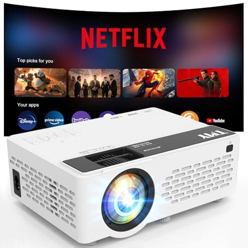TMY Netflix-Ready Mini Movie Projector with Wifi and Bluetooth, 1080P Full HD Portable Projector, Compatible with TV Stick/Smartphone/HDM/USB, indoor & outdoor use - Image 1