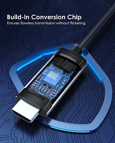 LENTION 10FT USB C to HDMI Cable(4K/60Hz), USB C to HDMI Adapter for Monitor, Compatible with 2025-2018 MacBook Pro/Air, MacBook Neo, iPad Pro/Surface, Galaxy S9 to 24, Chromebook(3M, Gray) - Thumbnail 4