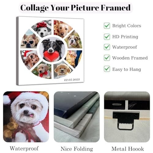 ZHIYYHAO Collage Canvas Prints with Your Photos Framed Customize 9 Image Collage Wall Art for Living Room Bedroom Study room Home Decor (CF-16,24.00L''X24.00W) - Thumbnail 6