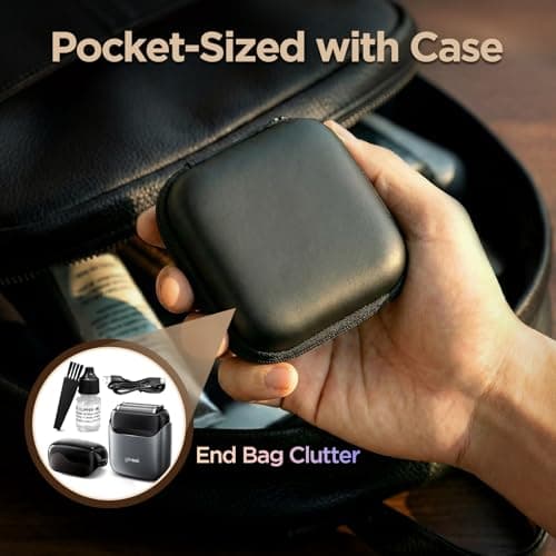 Yineel VT100 Electric Foil Shavers for Men, Pocket-Sized with Case, Mini Electric Razor for Close Face Shaver, 3 Floating Blades, IPX7 Waterproof & Travel-Friendly/Home Use, Gifts for Men - Thumbnail 3