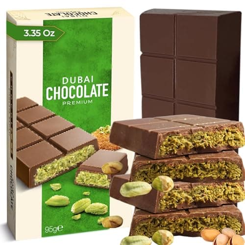 Chobella Dubai Chocolate Bar Pistachio 3.35oz (95g), Premium Mini Dubai Chocolate Bar with Pistachio Cream and Kataifi, Viral Candy with Shredded Phyllo Dough, Knafeh - Image 1
