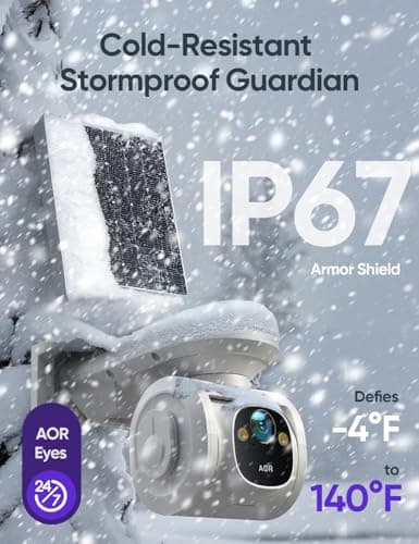 4G LTE Cellular Security Camera Outdoor 2.5K QHD, No WiFi 24/7 Recording, vSIM & 64GB SD, 8W Solar Panel Powered, Pan Tilt AI Person/Animial/Vehicle Tracking, Color Night Vision, IP67 Cold-Resistant - Thumbnail 6