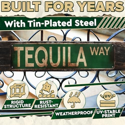 4x16 Inch Metal Bar Signs – Tequila Decorations Metal Signs, Lightweight and Easy to Install, Vintage Style Wall Tinplate Art, Rust and Fade Resistant, Good for Home, Bar, Kitchen, and Pub - Thumbnail 3