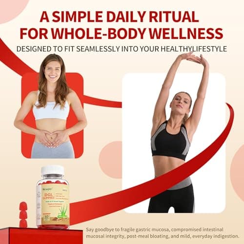 DGL Gummies | Deglycyrrhizinated Licorice Root Extract, Quercetin, Aloe Vera, Anise Seed Powder | Gut Health, Stomach Soothe, Gerd Support, Digestive Comfort | Gluten Free, 120 ct(Strawberry Flavor) - Thumbnail 6