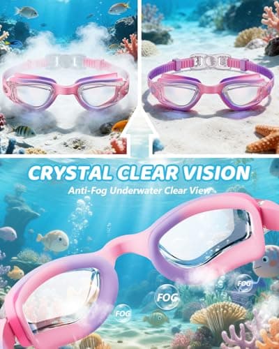 Aegend Swim Goggles - Kids Swimming Goggles for 3-14 Boys Girls Youth No Leaking Clear Vision - Thumbnail 3