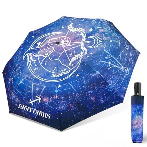 ECOBRELLA Waterproof Portable Compact Umbrellas-Travel Automatic Lightweight paraguas with 12Constellations for Men and Women - Image 1