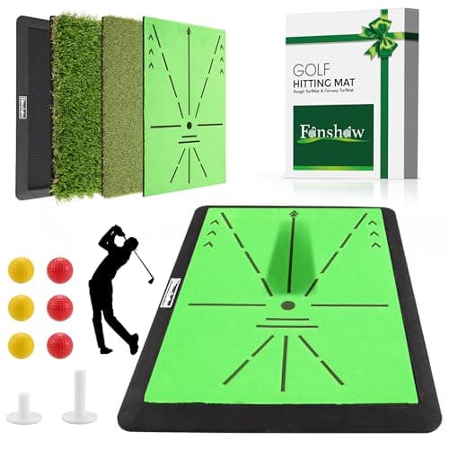 Golf Hitting Mat – Portable Golf Pratice Mat with Longer Swing Path Trajectory, 3-in-1 Includes Fairway, Rough & Putting Pad Training Mats on No-Slip Rubber Base,Simulator Must Haves, Gift for Golfers - Image 1