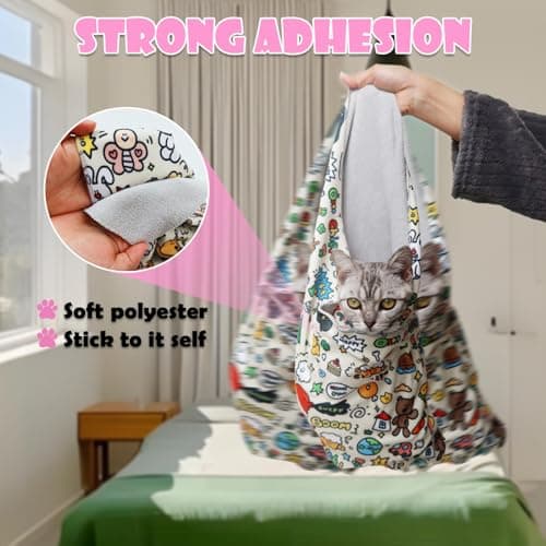 JPTECY Cat Wrap for Cutting Nails Large Size 35.5in Self-Adhesive Cat Grooming Wrap Cat Nail Clipper Hammock Soft Cat Restraint Bag for Nail Clipping Cat Grooming Supplies(Under 22lbs) - Thumbnail 4