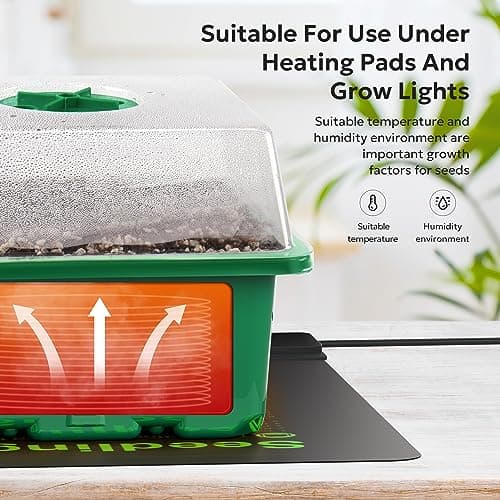 MIXC 10 Packs Seed Starter Tray Seed Starter Kit with Humidity Dome (120 Cells Total Tray) Seed Starting Trays Plant Starter Kit and Base Mini Greenhouse Germination Kit for Seeds Growing Starting - Thumbnail 2