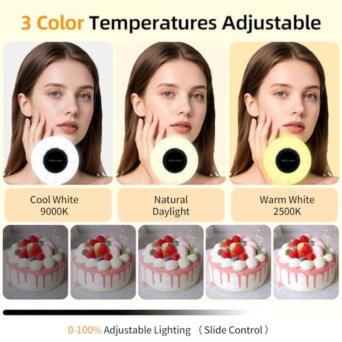 Magnetic Selfie Light for iPhone with Mirror Foldable Magnetic Fill Light with Sticky Ring for Android Rechargeable Portable Phone Ring Lights for Selfies, Video, Makeup, Vlog, Tiktok, CRI95 - Thumbnail 2