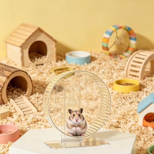 FURLINGDA Silent Hamster Wheel 9.3 Inch, Quiet Spinner Running Wheel with Adjustable Stand & Non-Slip Track – Ideal Small Animal Cage Accessories for Hamsters Gerbils Dwarf Syrian Mice - Thumbnail 6