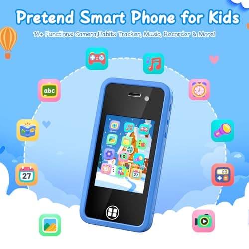 Kids Smart Phone Toy with 16GB SD Card & Drop-proof Silicon Case – 3.0” Touchscreen, Dual Camera, MP3 & 14 Educational Games – Parental Control & Habit Tracker – Christmas Birthday Gift for Boys Girls - Thumbnail 2