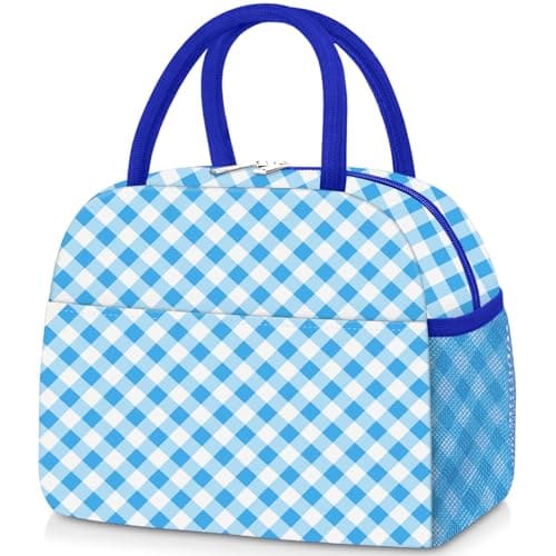 KUBYA Lunch Box for Women Adult Men, Cute Insulated Lunch Bag Women Reusable Large Lunch Boxes Tote Bag Leakproof Simple Thermal Cooler Bag for Work Office Picnic