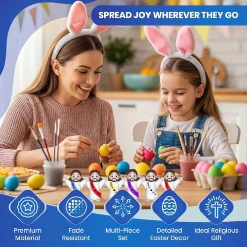 NOIENSI Jesus Loves You Figures 100 Pack – Multicolor Mini Jesus Figurines in Bulk, Little Jesus Figures for Easter, Church, and Religious Celebrations (Hand up) - Thumbnail 4