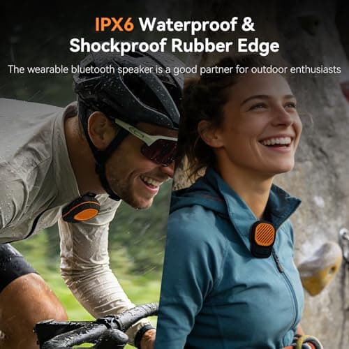 Wearable Bluetooth Speaker, 2.2oz Magnetic Clip on Speaker, IPX6 Waterproof Built-in Mic Clip Speaker, 400mAh Mini Speaker 5.4 Bluetooth, TWS Small Portable Speaker Gifts for Men Women Dad Mother - Thumbnail 3