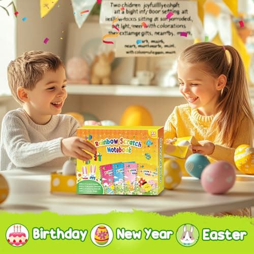 Party Favors for Kids 4-8-12: 24 Pack Scratch Rainbow Art Crafts Notebook, Coloring Book Goodie Bags Stuffers Kit, Bulk Birthday Gift Classroom Prizes Girl Boy Toddler Easter - Thumbnail 6