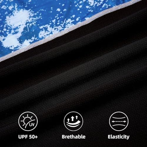 Men's Fishing Shirts with Mask Cap Sun Protection Hoodie Rash Guard Shirts Long Sleeve UPF 50+ Hiking Shirt(2XL) - Thumbnail 4