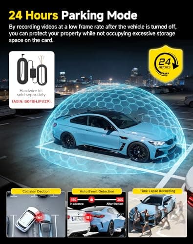 AXB Dash Cam Front and Rear: 4K+2.5K Dashcam with 5G WiFi APP Control & 64GB Card - Dual Dash Camera for Cars with 24H Parking Mode Night Vision Loop Recording Emergency Lock (V3) - Thumbnail 6