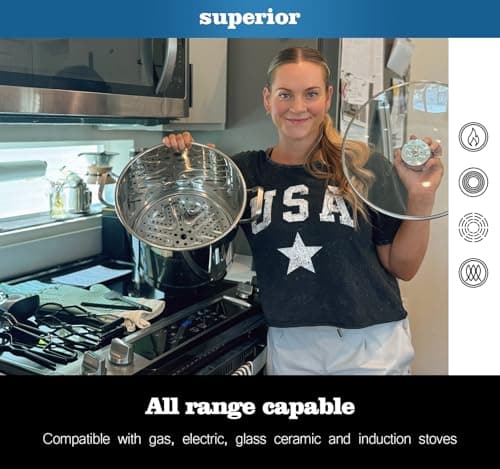 LINMAGCO Canning Supplies Starter Kit - Canning Pot, Water Bath Canner with Lid & Steam Canner with Rack - Thumbnail 5