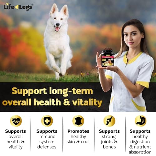 Soft Chews Dog Vitamins & Supplements - Dog Multivitamin - Hemp Oil Glucosamine Chondroitin Hip and Joint Support Health, Skin & Coat, Digestion & Immune Booster, Heart, Probiotics - Thumbnail 6
