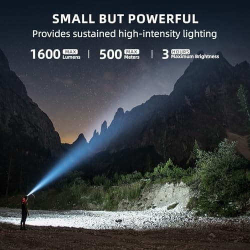 RYCELYSIAN EDC Flashlight Rechargeable with 1600 Lumens 7 LED Modes Magnetic Base and Bottle Opener Waterproof Small Flashlight with Red Beam for Home Outdoor Camping and Emergency（Silvery - Thumbnail 4