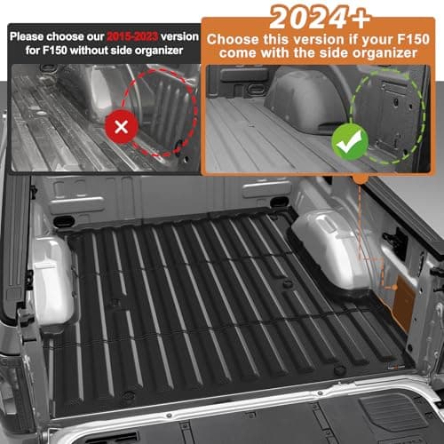 TripleAliners Truck Mat Compatible with 2024-2026 Ford F150 & Lightning 5.5FT Accessories, Truck Bed Mat Heavy Duty Custom Fit All Weather Protection TPE Pickup Liner - Thumbnail 6
