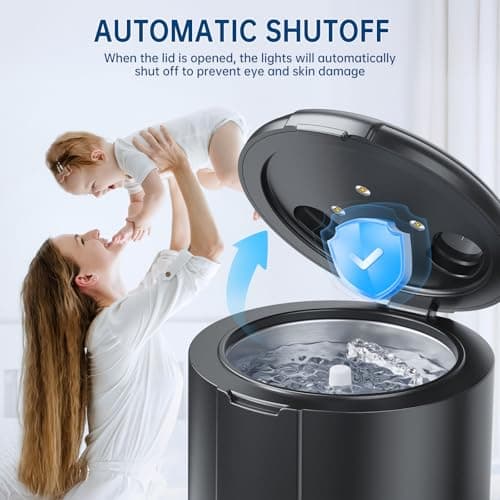 45kHz Ultrasonic Retainer Cleaner, Dental Cleaning Pod for Mouth Guard, Invisalign, Aligner, Night Guard, Braces, Toothbrush, Jewelry, Powerful Denture Cleaner Machine with Digital Timer (Black) - Thumbnail 6