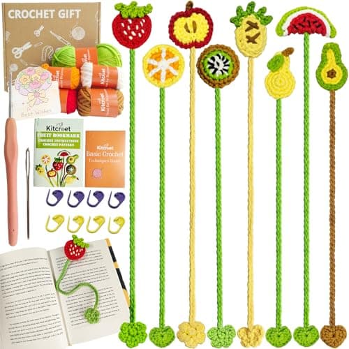 Weronique Crochet Kit for Beginner, Step-by-Step Crochet Tutorial Help to Easy Get Start, DIY Crochet Knitting Material Kit Include All Tools Needed, Best Gift for Friends (Bookmark, Yellow) - Image 1