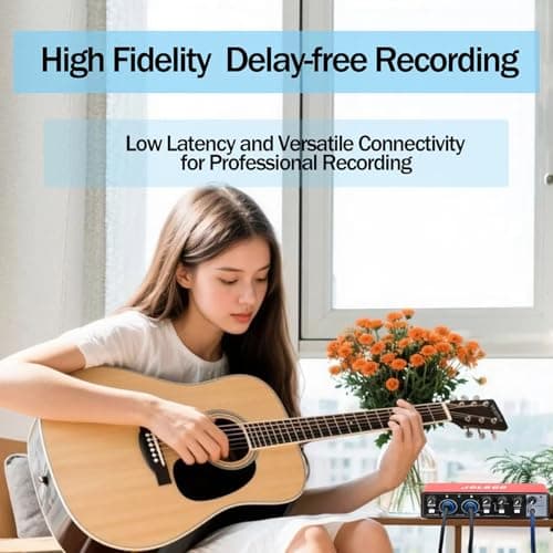 USB Audio Interface, Red 24-Bit/192kHz Plug & Play Sound Card for Recording – XLR/Line In, Headphone Out, Low Latency, Compatible with PC, Mac, Smartphone - Thumbnail 4