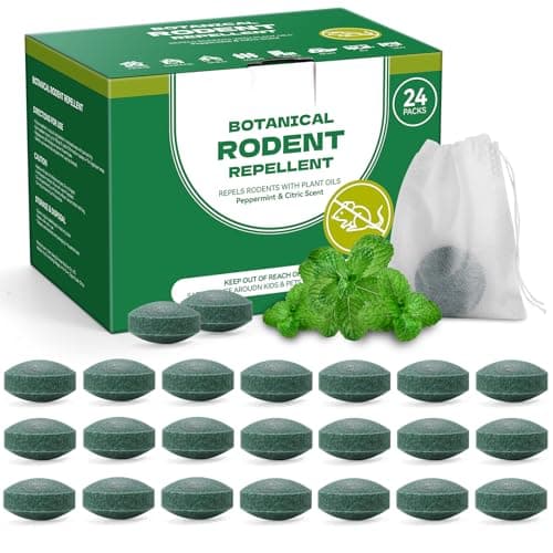 Natural Mouse Repellent. Peppermint Oil Rodent Deterrent Balls for Mice, Rats, Squirrels & Spiders, Natural Plant-Based (24) - Image 1